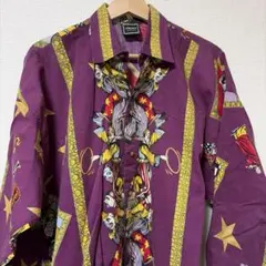 【期間限定値下げ中】 VERSACE 長袖シャツ　パープル　ピエロのサムネイル