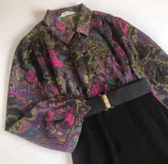 used レトロ ヨーロピアン 花柄 ブラウス古着 ヴィンテージ vintageのサムネイル
