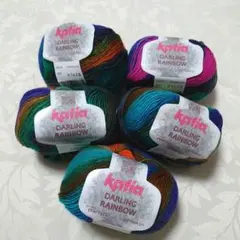 海外毛糸 イタリア製 Katia DARLING RAINBOW 5玉