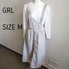 【グレイル】 オフ白 サロペットスカート Mサイズ　変形　個性派　綿