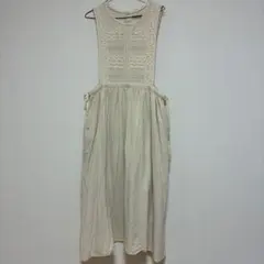 サマンサモスモス　SM2 レース貼りエプロンワンピース