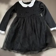 【美品】黒いチュールスカートワンピース　130 発表会　可愛い