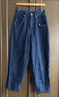 美品　無印良品　木の実から作ったカポック混　デニムバレルパンツ　Sのサムネイル