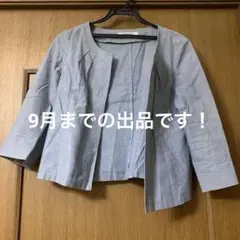 NATURAL BEAUTY BASIC ノーカラージャケット M ブルーグレー