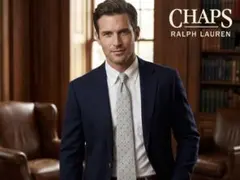 CHAPS RALPH LAUREN シルクネクタイ ライトグレー 小紋柄 上品のサムネイル