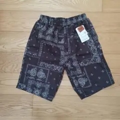 バンダナ柄黒水着 150cm　ペイズリー　黒　チャコール
