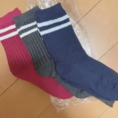 3色セット ソックス ピンク グレー ネイビー