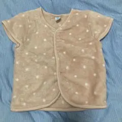 ベージュ 水玉模様 ベビーベスト 90