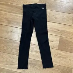 ［557］H&M ブラックリブレギンス 110cm ハート