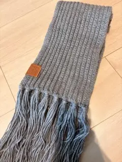 最終値下げ　LOEWE　グレー マフラー フリンジ付き