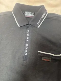 FIRST DOWN ダークグレー ポロシャツ Mサイズ