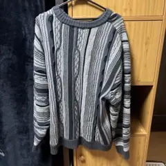 RAGEBLUE グレー系 ケーブルニット Lサイズ