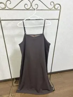 しまむら　キャミワンピース　ブラウン　ジャンパースカート　茶のサムネイル