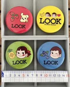 不二家 LOOK 缶 ペコちゃん 4個セット