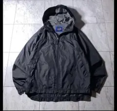 00’s OLD GAP フルジップ　短丈　ナイロンパーカー　ブラック　M相当