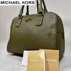 【美品✨】マイケルコース　2way バッグ カーキ レザー　金具　ロゴプレート