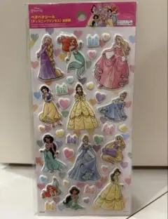 ディズニープリンセス　ペタペタシール　水彩柄