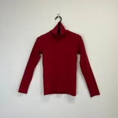 UNIQLO（ユニクロ） コットン タートルネック Tシャツ (レッド/Sサイ)
