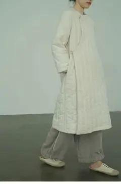 ロングワンピース 中綿入り レディース 無地＆シンプル 冬物 レトロ 着痩せ