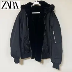 ZARA フェイクファーリバーシブルボンバージャケット