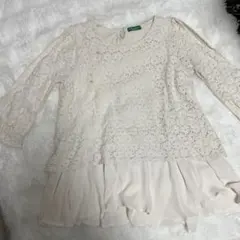 earth music &ecology 花柄レースチュニック　フリーサイズ