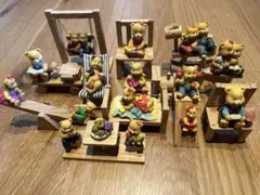 新品未使用 木製クマの置物 12体セット