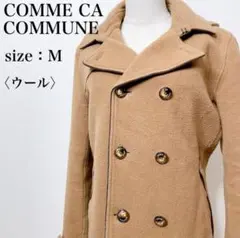 コムサコミューン カジュアル 上品 ダブルブレスト フード付き ショートPコート