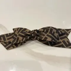FENDI バレッタ　リボン FENDI フェンディ ブラウンツイル ヘアクリップ バレッタ リボン