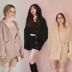 andmary Mila cardigan set アンドマリー ベロア bc34d965c03940adb0bcca066e4bd4