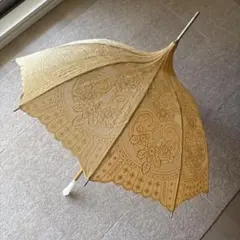クリーム色 花柄 日傘