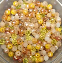 C256　ガラス製　ボタンファセットカット　3.5✕4ミリ　230粒