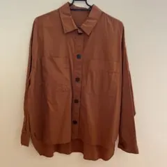 【メイソングレイ】ブラウン 長袖 シャツ ボタン付き