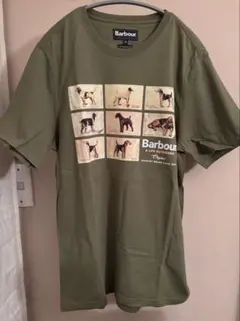 《試着のみ》Barbour バブアードッグプリント Tシャツ オリーブ Mサイズのサムネイル