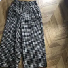 【ADAM ET ROPE Mollaliene】ウールチェック柄 ワイドパンツ