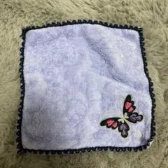 アナスイ　蝶の刺繍入り薄紫色ハンカチ