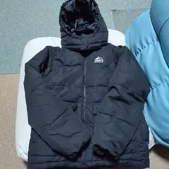 CAMP7 ブラックダウンコート フード付き