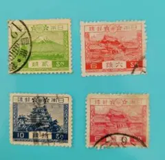 大日本帝国郵便 銭単位切手 富士鹿切手 昭和白紙 第一次改色新版