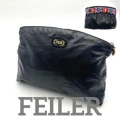新品未使用】FEILERフェイラー☆ハイジ ポーチ大 ブラック ナイロン 