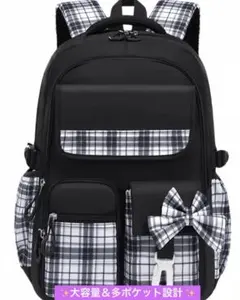 【新品】キッズリュック 大容量 A4 防水 おまけ付 ブラック