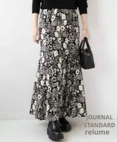ジャーナルスタンダードレリューム　レトロフラワープリントマーメイドスカート