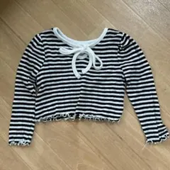 Hei XS 黒と白のストライプトップス