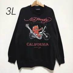 激レア エドハーディ スウェット 3L 黒 デビル バイク ビッグシルエットのサムネイル