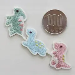 恐竜 刺繍 アイロン ライン ワッペン アップリケ きょうりゅう 2520