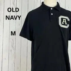 OLD NAVY☆半袖ポロシャツ　M　黒　ワッペン　綿100％　カジュアルのサムネイル