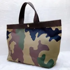 極美品✨エルベシャプリエ ハンドバッグ トートバッグ 舟型 M カモフラ 迷彩柄 Herve Chapelier 725W カモフラ コーデュラ舟型トートL (HERVE