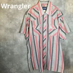 90's Wrangler ストライプ　ヴィンテージ　 半袖シャツ