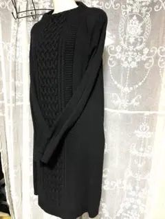 ゆか　様　専用Gabardine ブラック ケーブル編み 柔らかウール