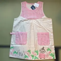 新品未使用タグ付き　M-Lサイズ ピンクチェックエプロン