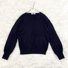 J.PRESS ジェイプレス ニット Vネック M ダークネイビー セーター