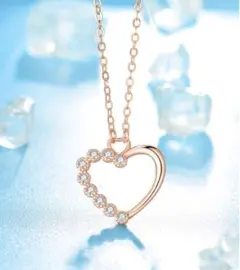 ネックレス レディース S925 アズキチェーン ローズゴールド ハート